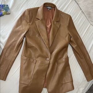 Brown Leather Blazer size small!
